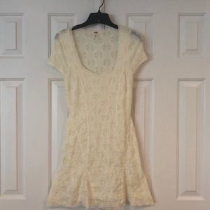 Free People White Stretch Lace Dress